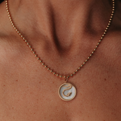 Mother of Pearl Snake Charm