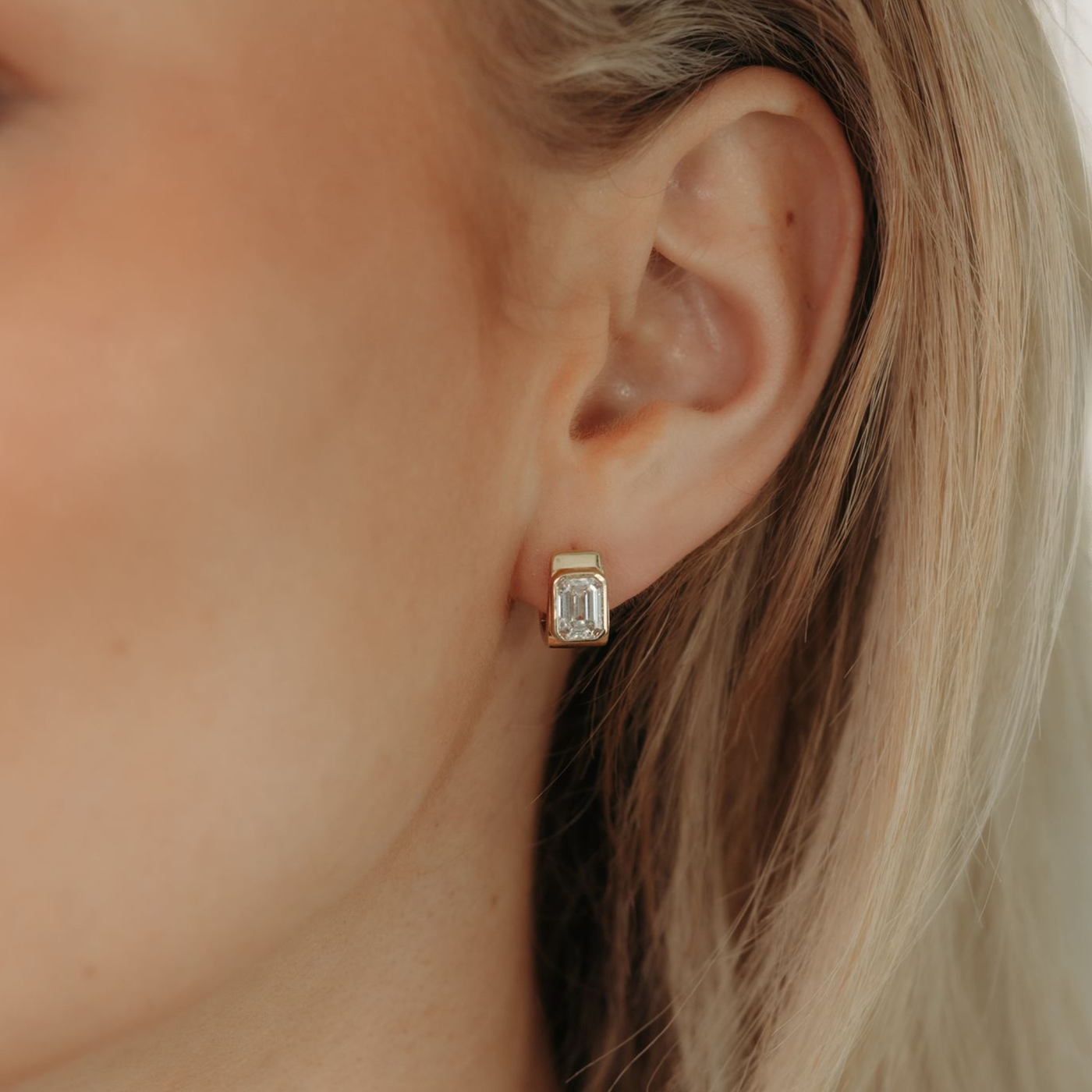 Lab Grown 2.30CT Diamond Huggie Earring