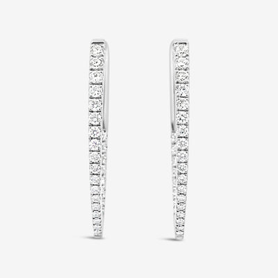 eternity graduated diamond hoop earrings