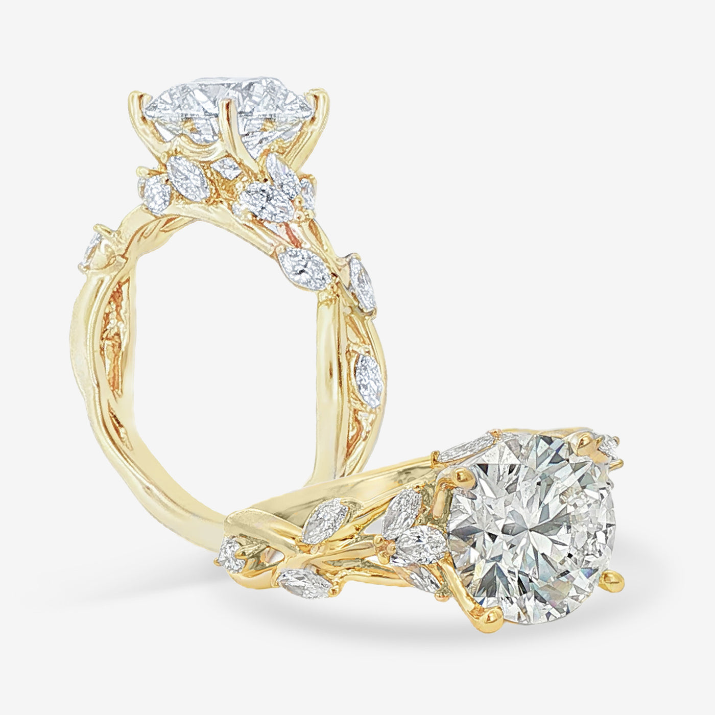 Vine Round Engagement Ring