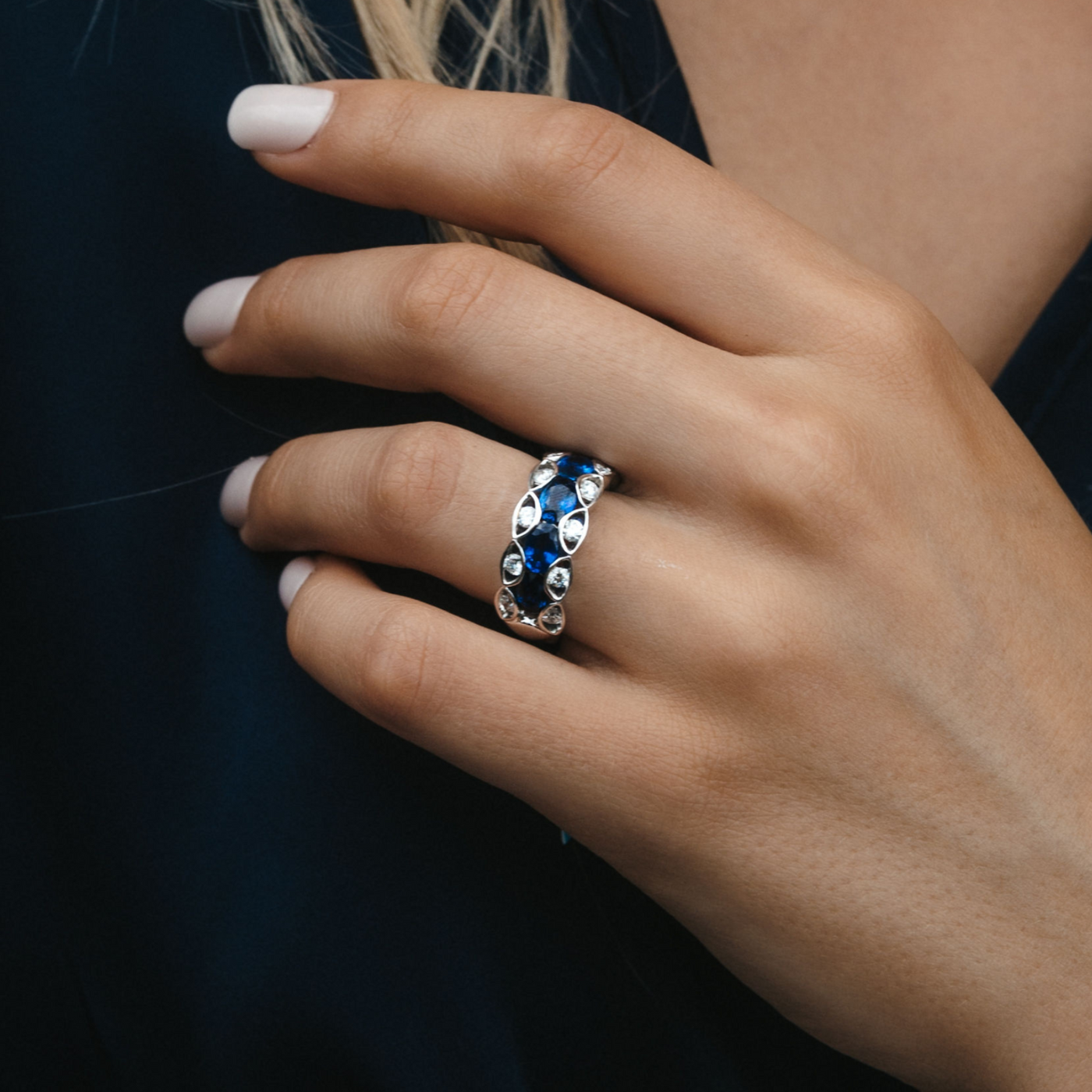Vintage Style Sapphire & Diamond Ring
