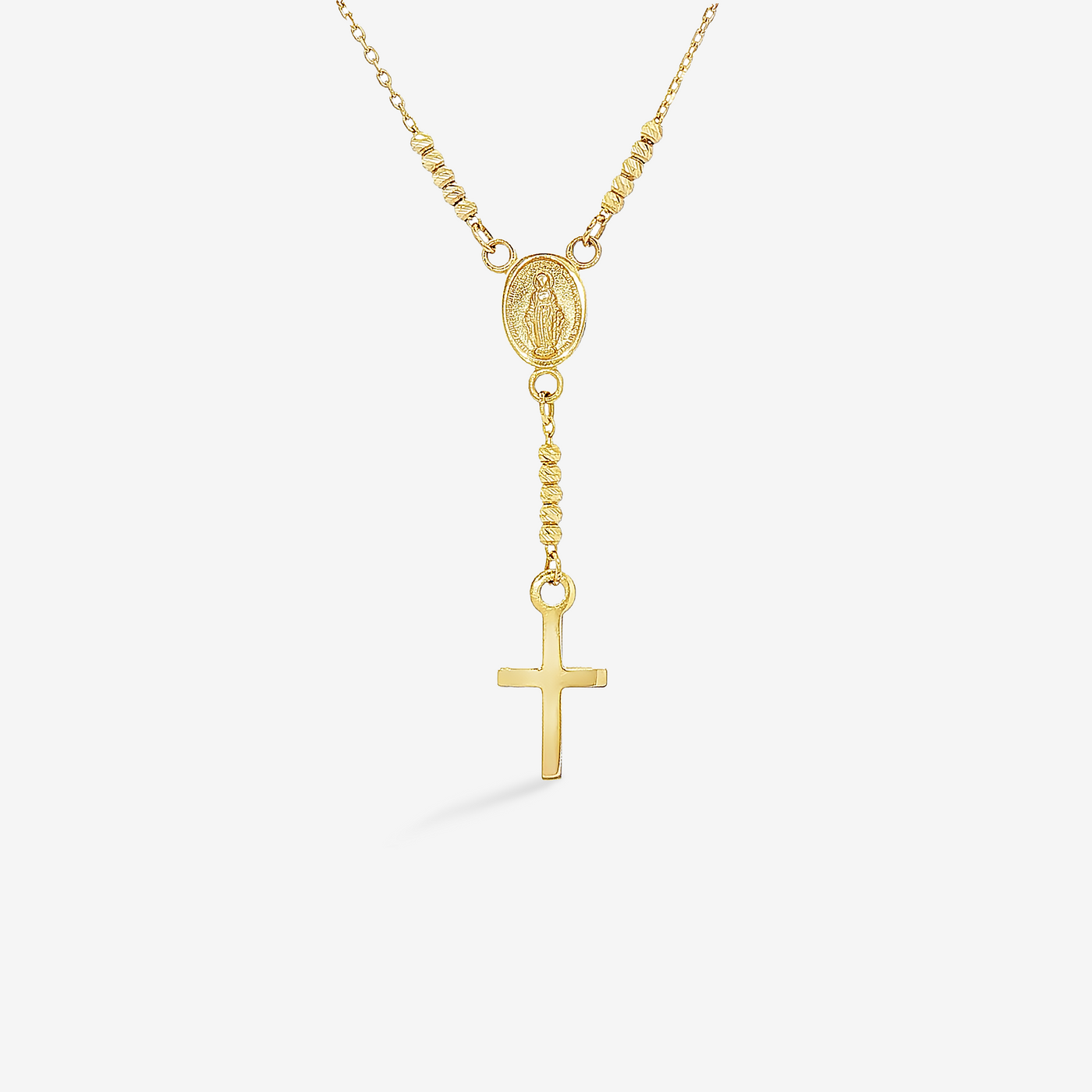 Virgin Mary & Cross Rosary Necklace