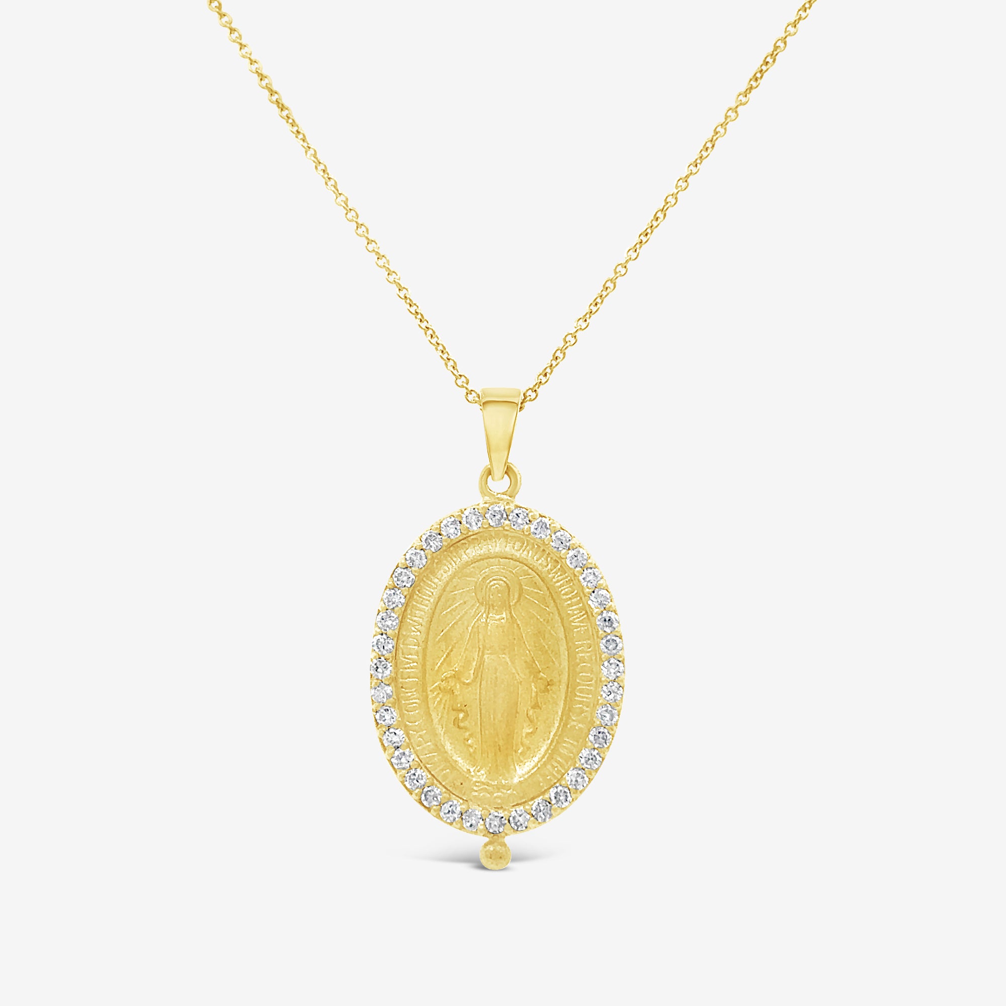 Virgin Mary Diamond Necklace