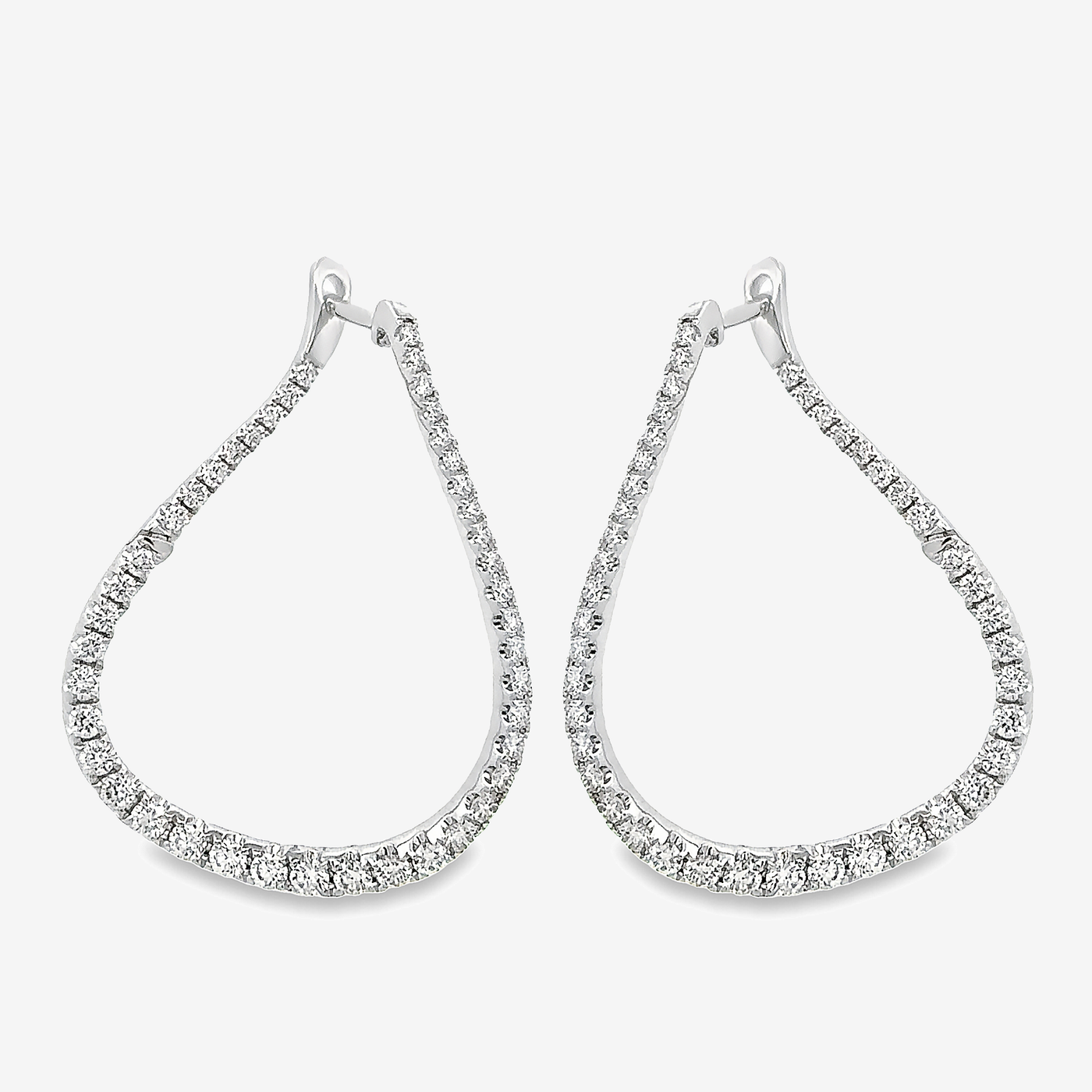 wave diamond hoop earrings