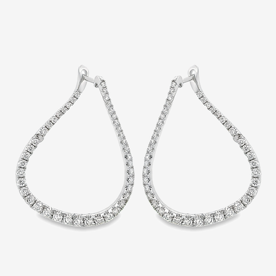 wave diamond hoop earrings