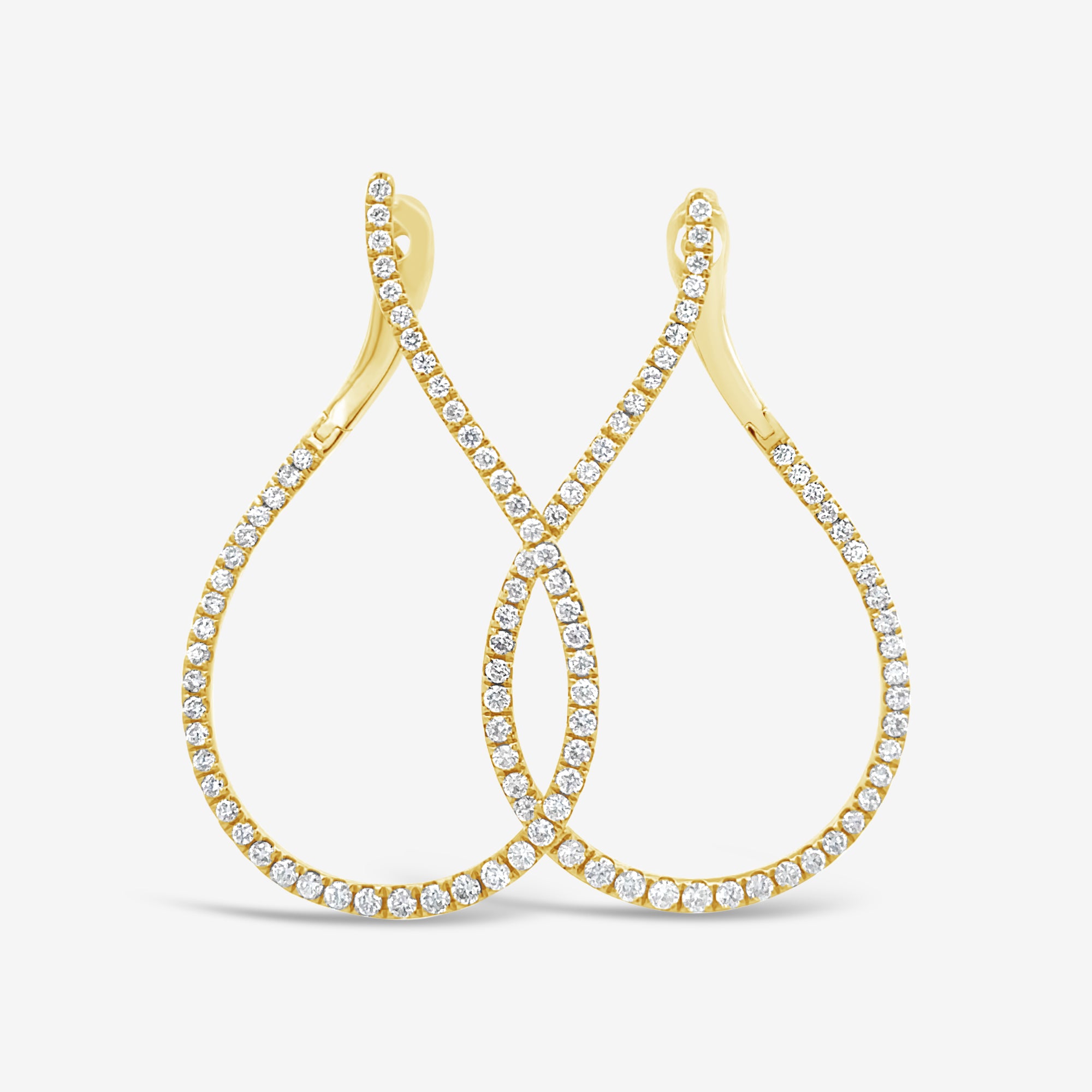 diamond wave hoop earrings