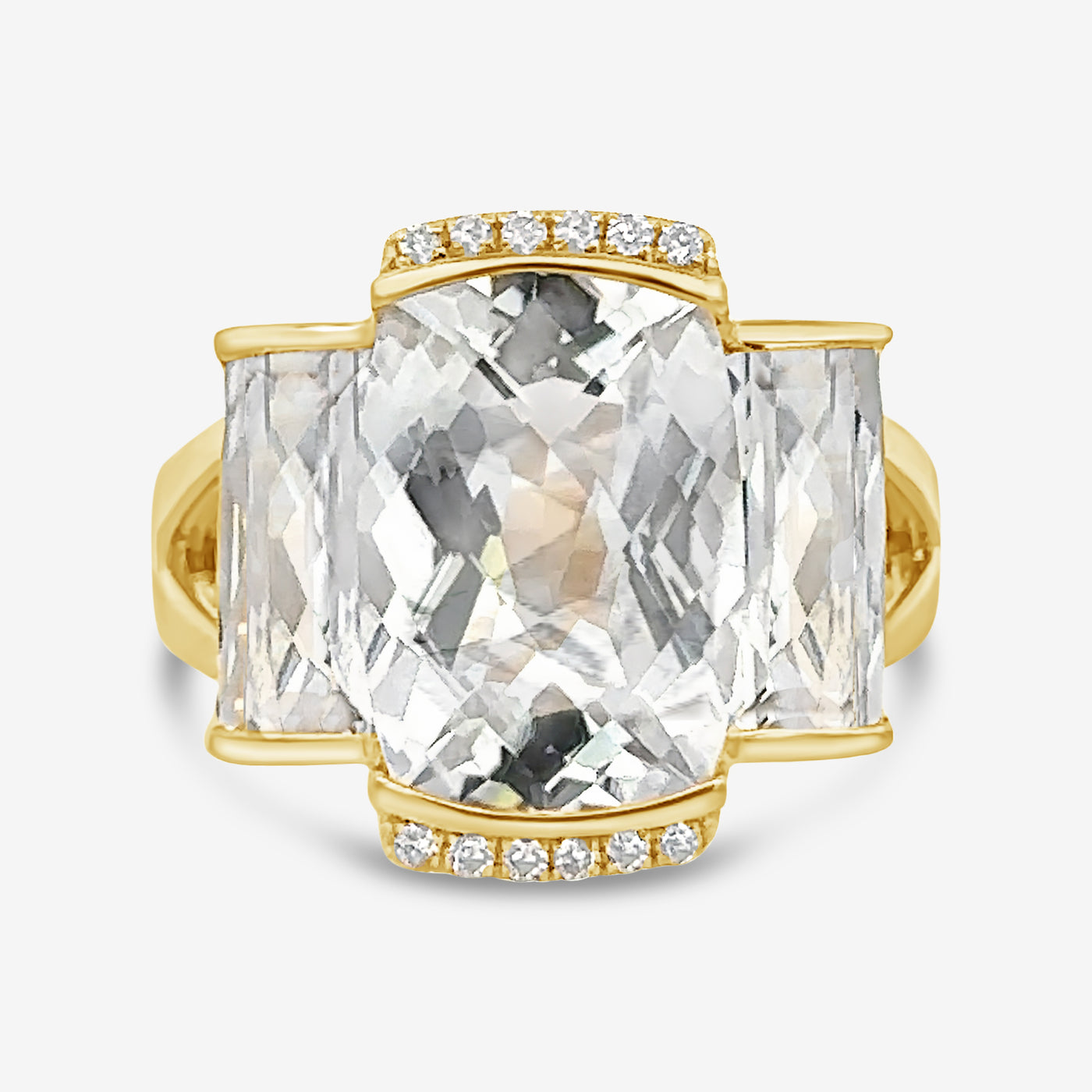 white topaz and diamond cocktail ring