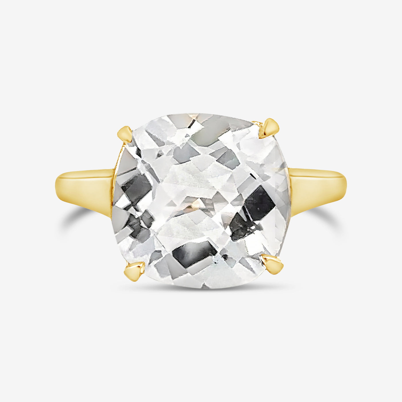 White topaz and gold ring