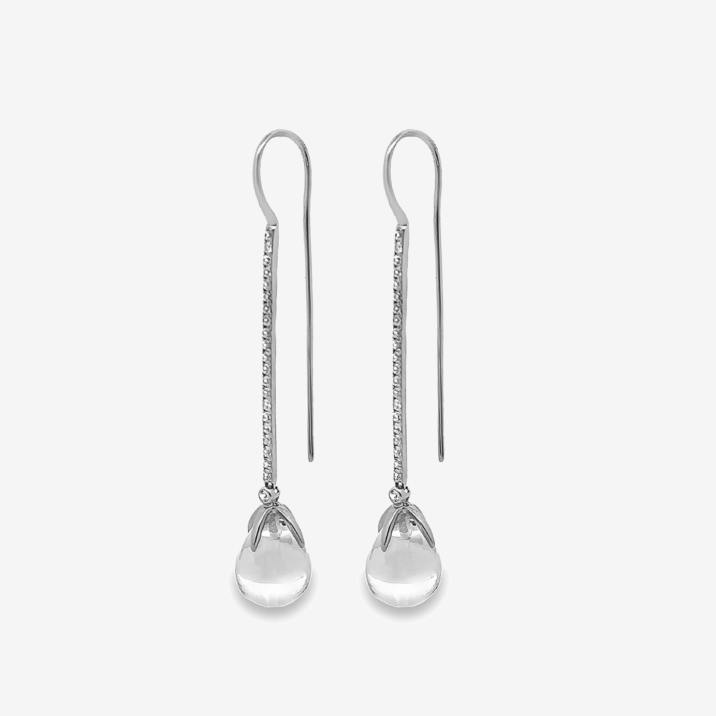 White topaz drop earrings