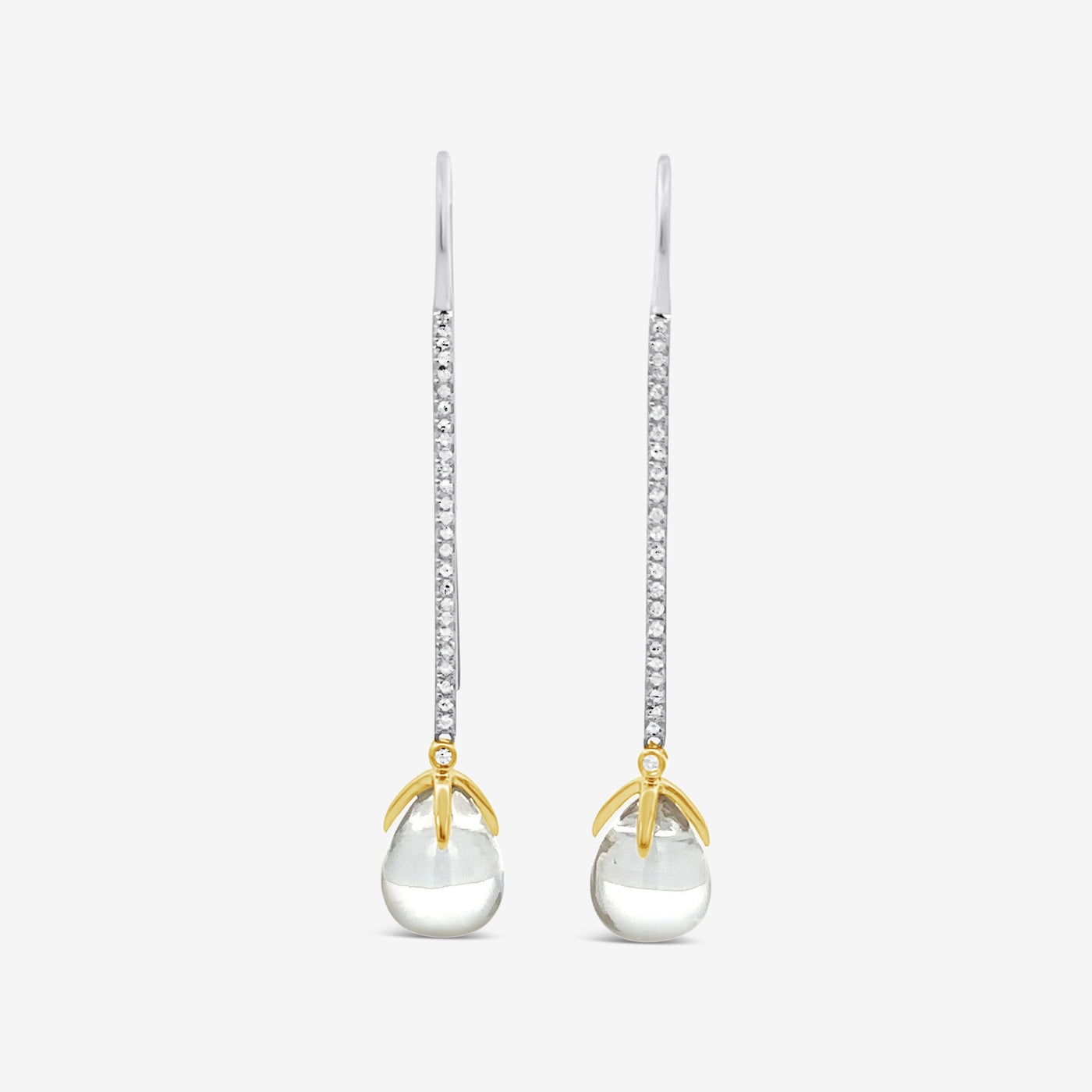 white topaz dangle earrings