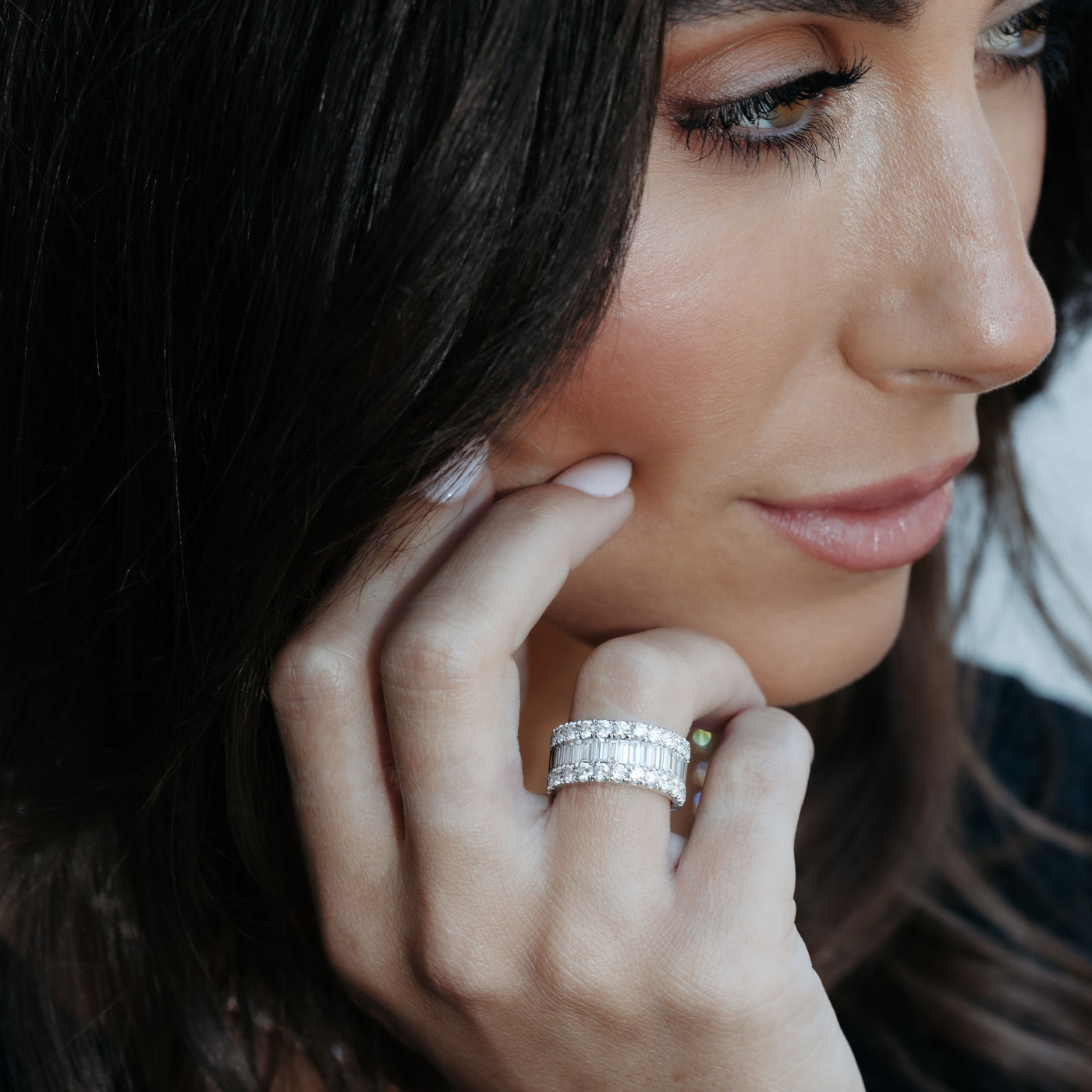 baguette and round diamond ring