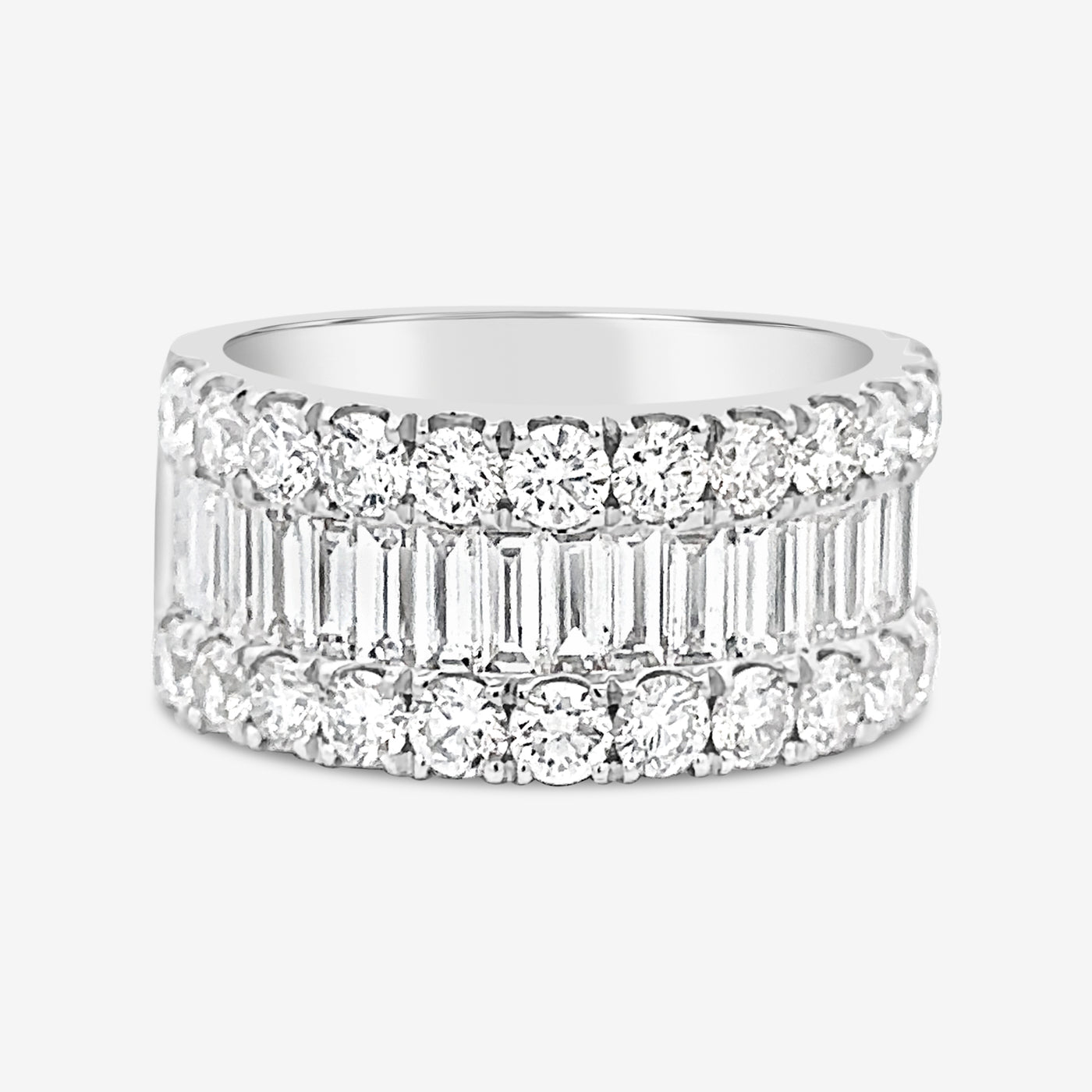 baguette and round diamond ring