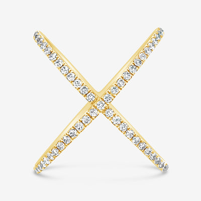 x shaped diamond ring