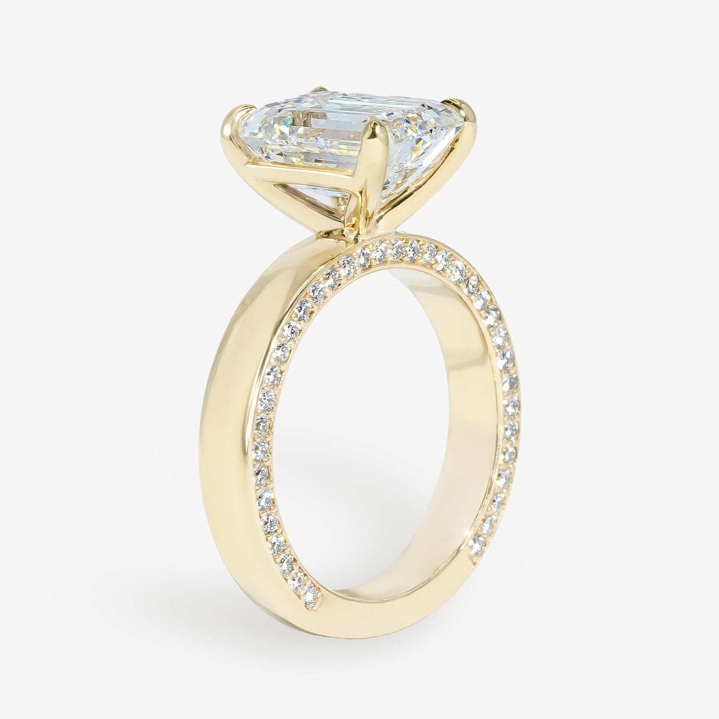 Widish - Pave Side Profile - Emerald Cut Engagement Ring