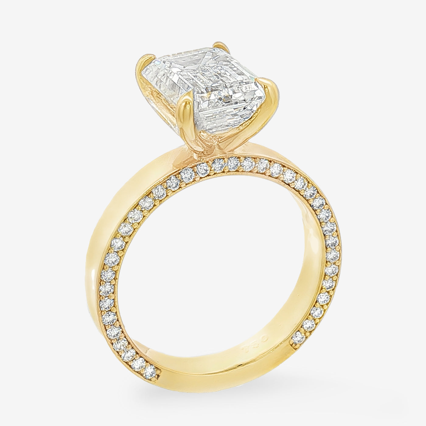 Widish - Pave Side Profile - Emerald Cut Engagement Ring