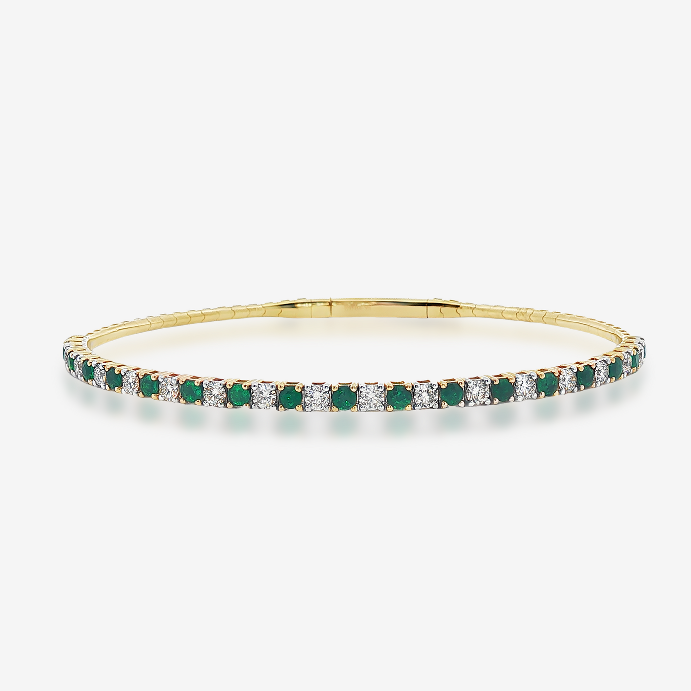 1/2 Way Emerald & Diamond Flex Bangle Bracelet