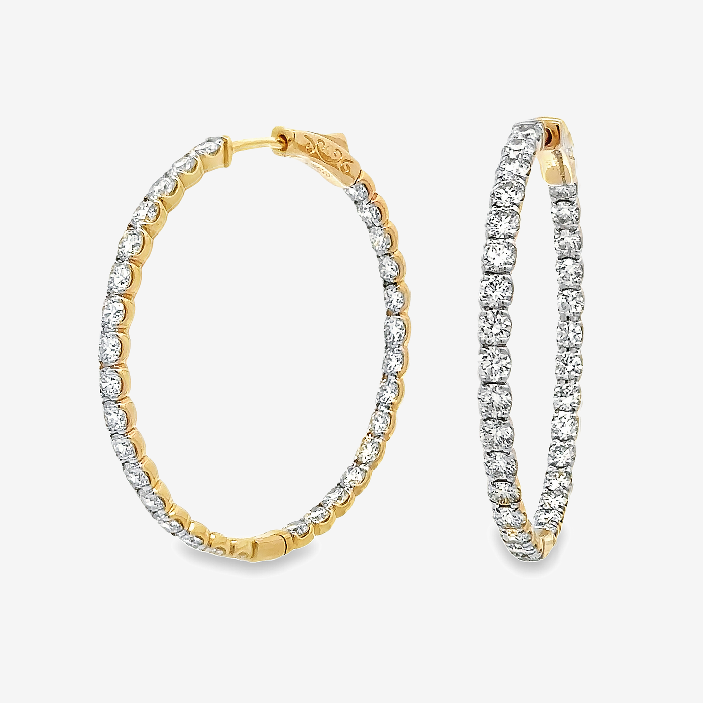 eternity diamond hoop earrings