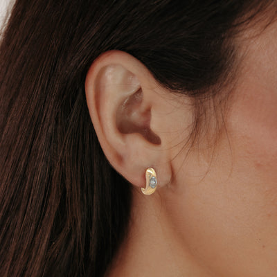 Lab Grown 1.01CT Oval Diamond U-hoop Earrings