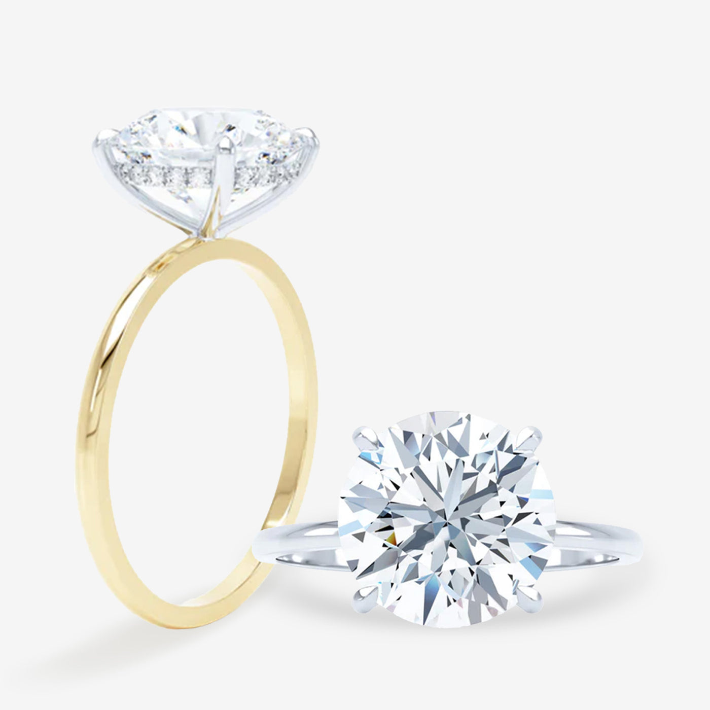 Petite Solitaire - Hidden Halo - Round Engagement Ring