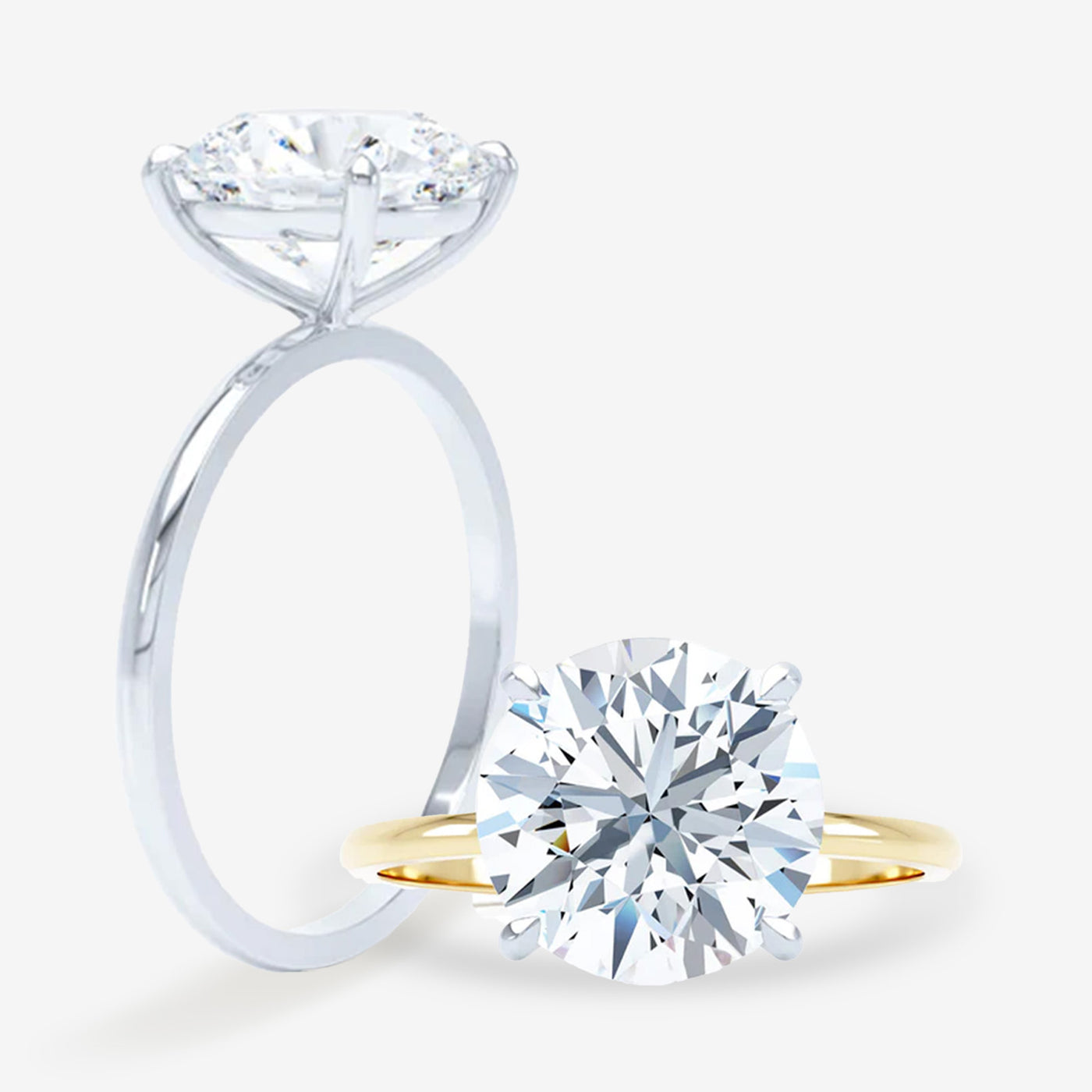 Petite Solitaire - With Rail - Round Engagement Ring