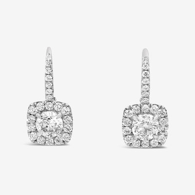 1.56ct Drop Halo Earrings