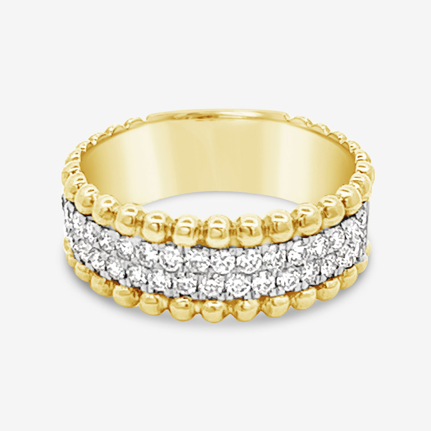 2-Row Diamond Bead Ring