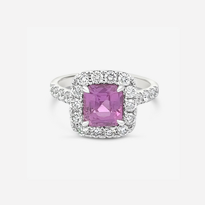 2.52ct Radiant Pink Sapphire Ring