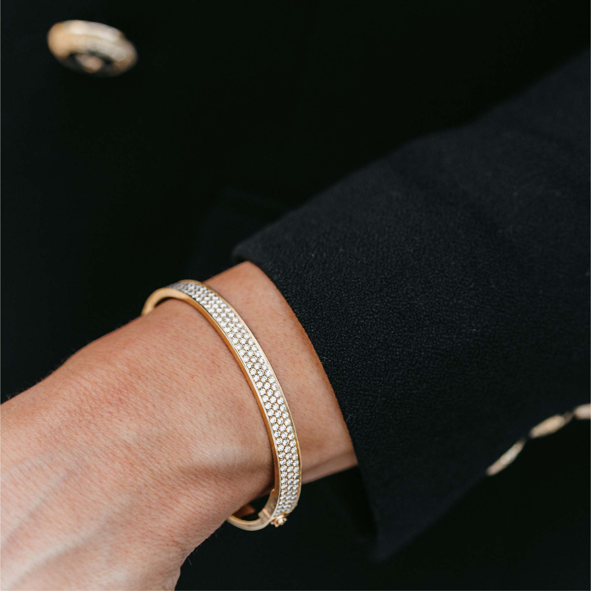 3 Row Diamond Bangle Bracelet