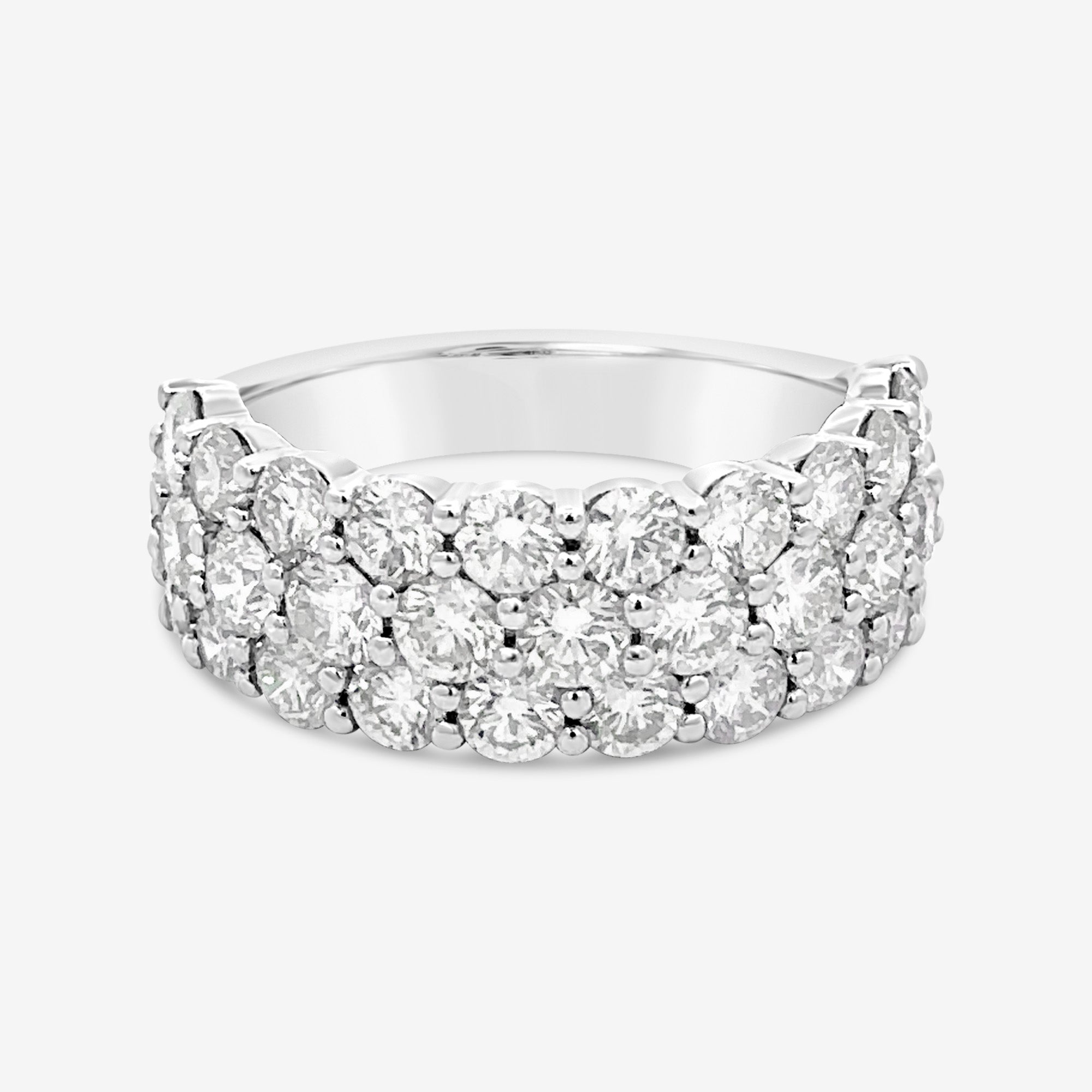 3 Row Pave Diamond Ring