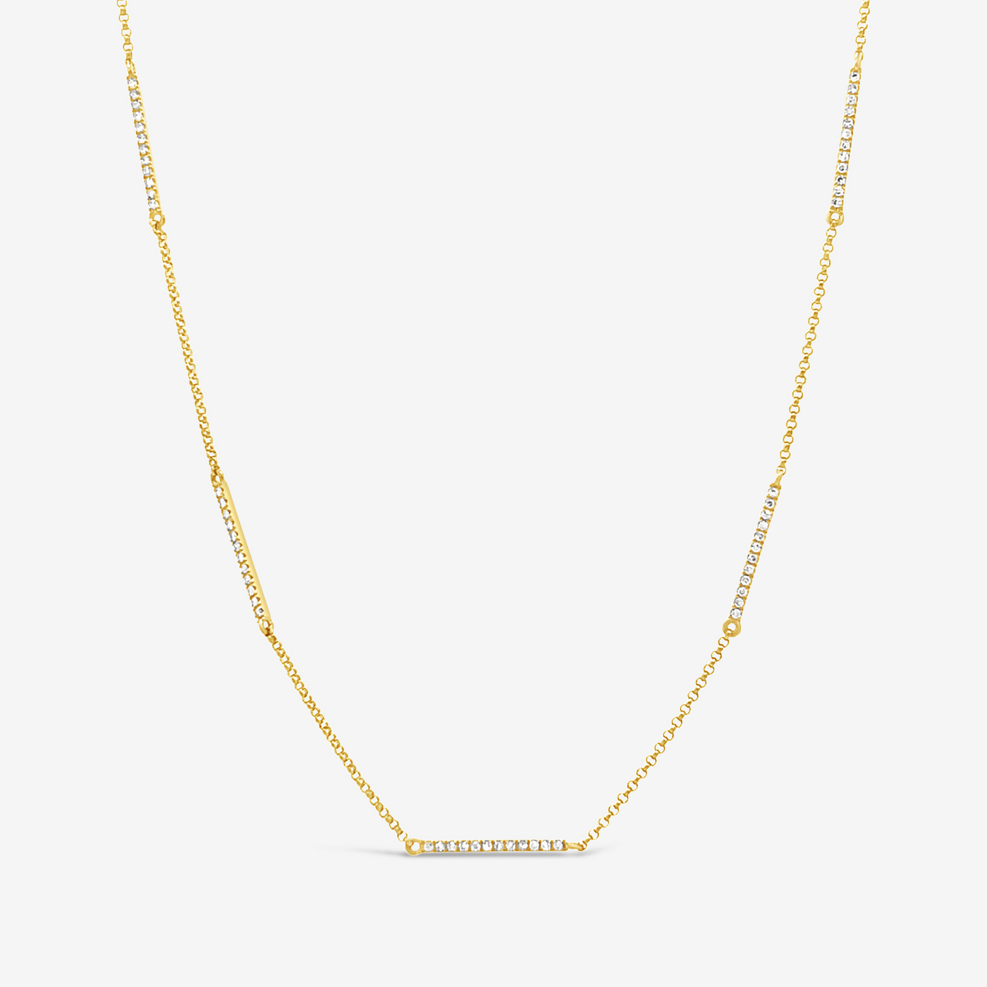 5 Bar Diamond Station Necklace