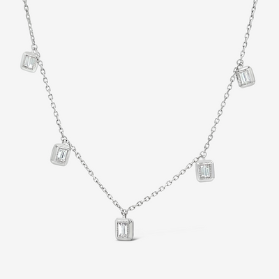 Baguette Diamond Drops Necklace