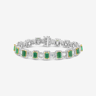 8.74ct Emerald & Diamond Bracelet