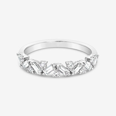 Asymmetrical Baguette & Round Diamond Ring