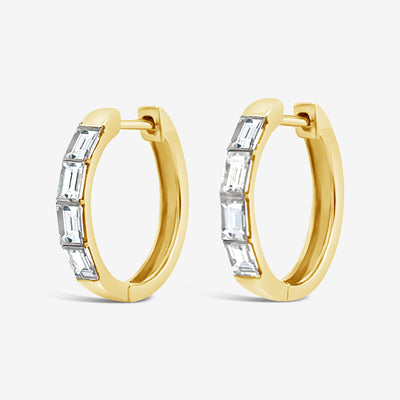 Baguette Diamond Huggie Earrings