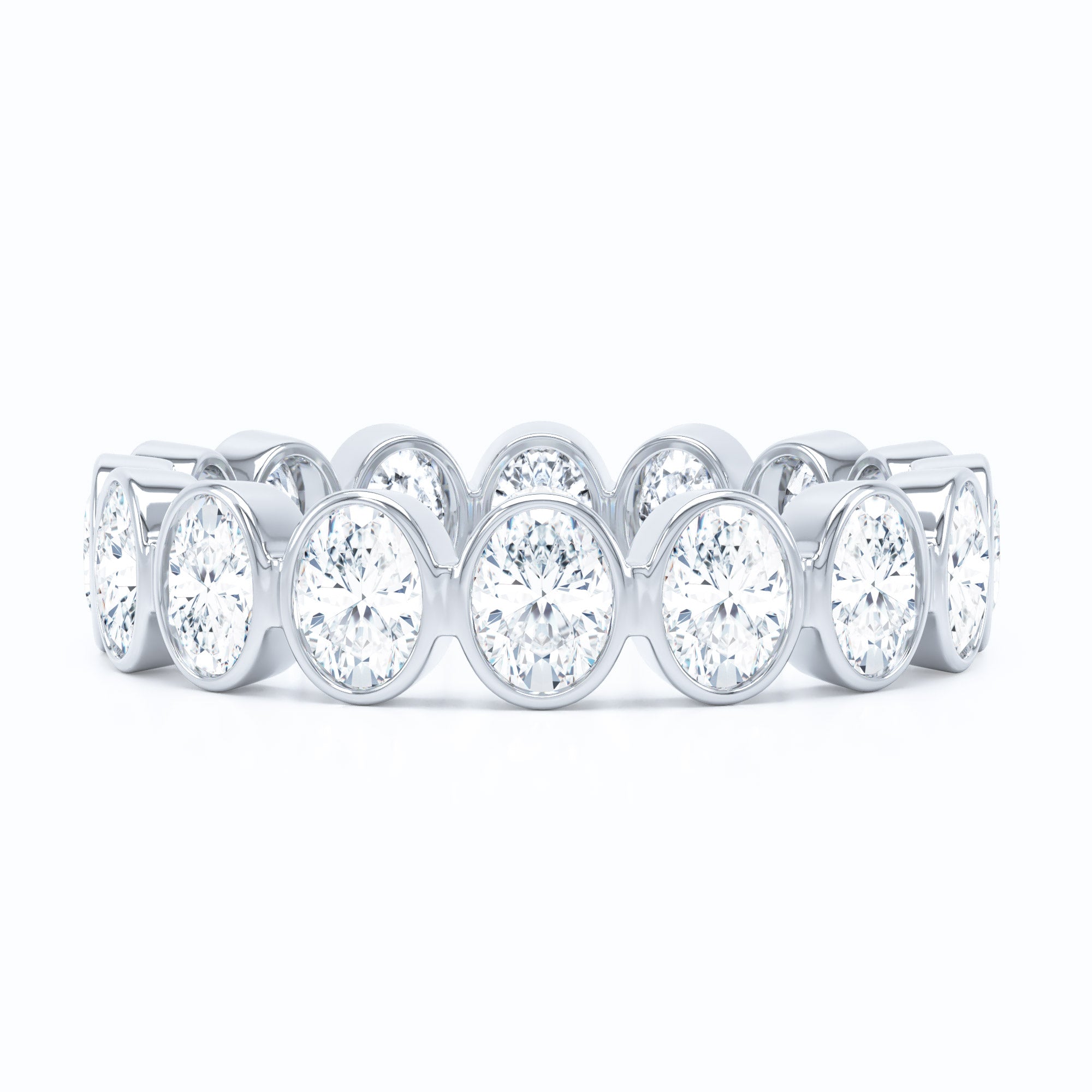 Oval Bezel Wedding Band