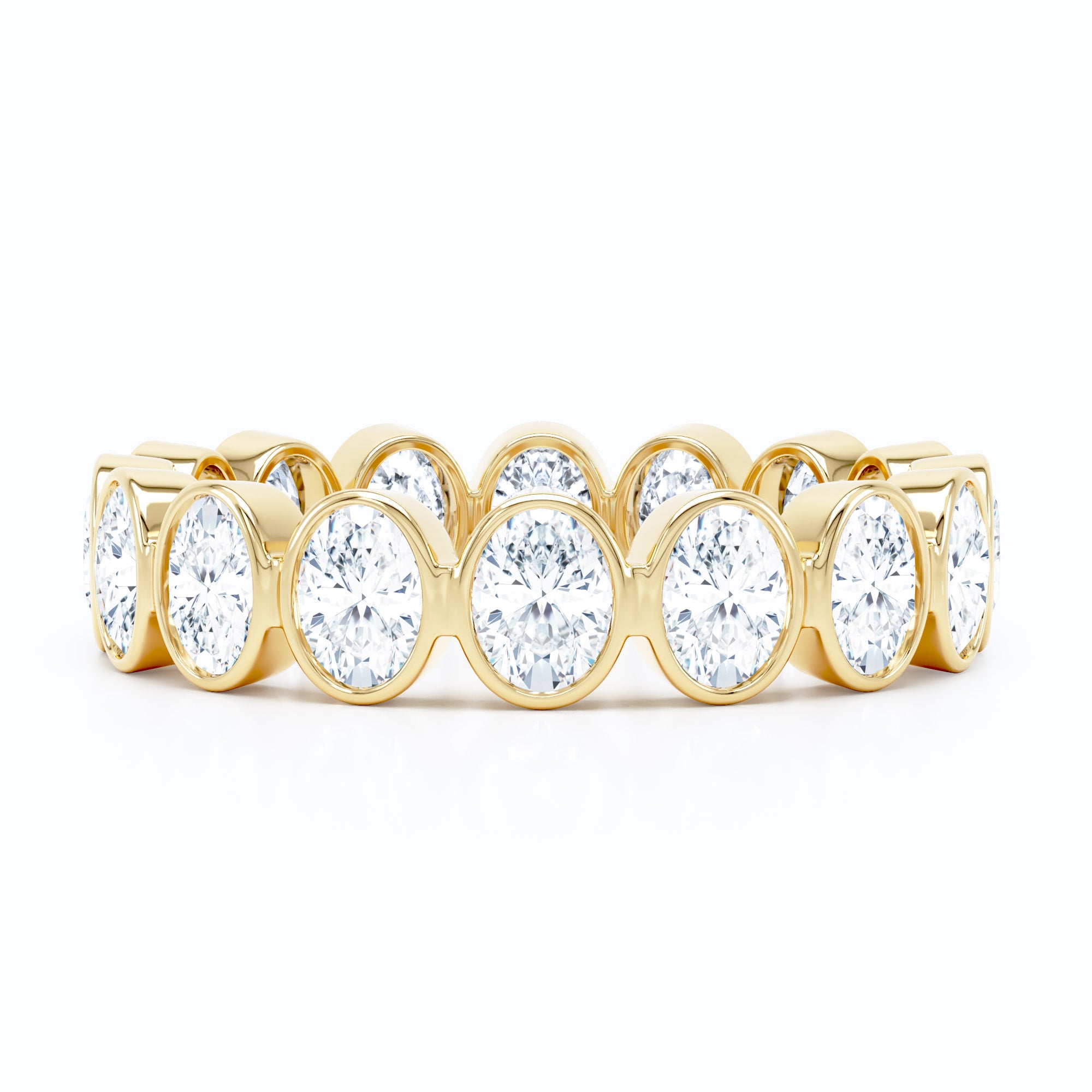 Oval Bezel Wedding Band - Main Image