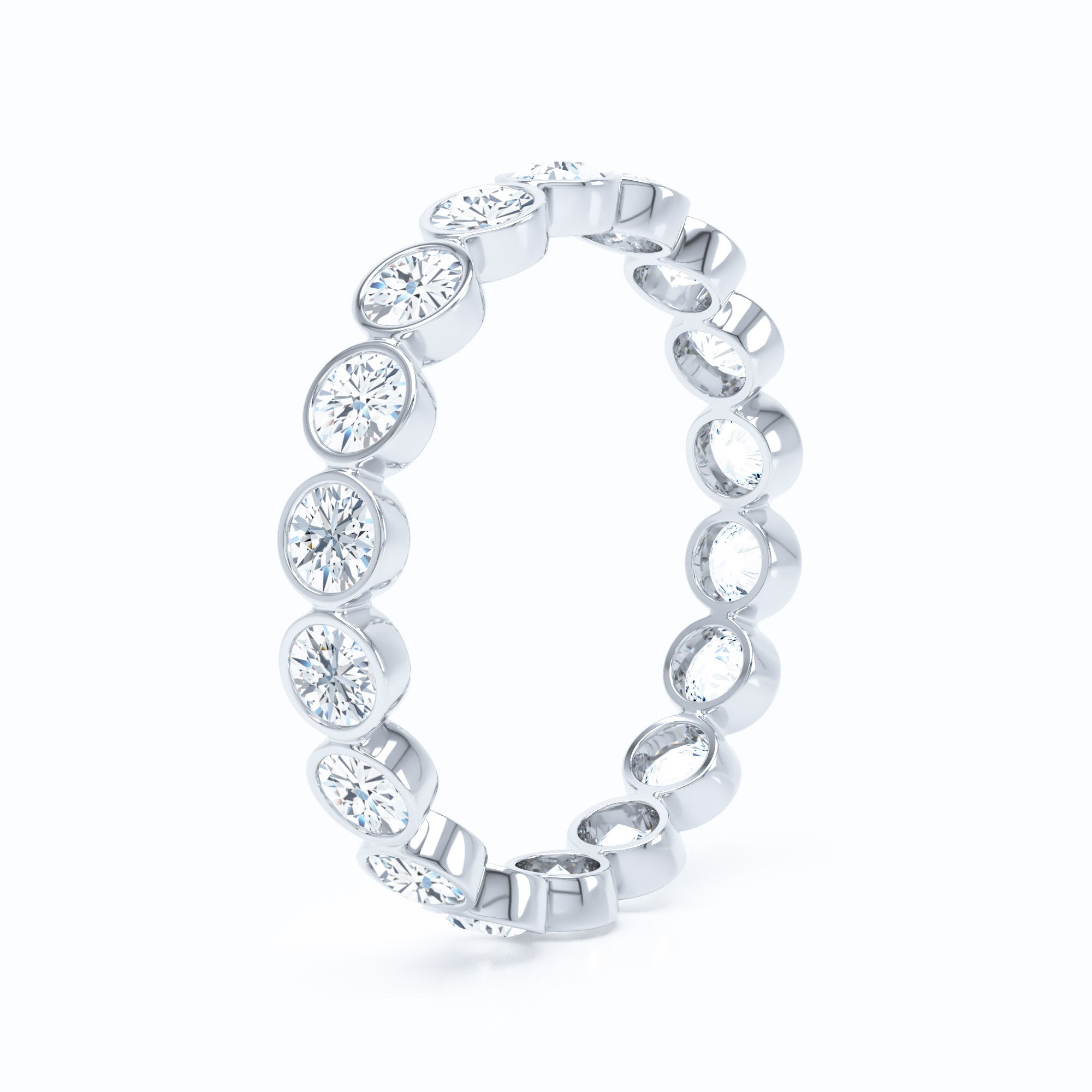 Round Bezel Wedding Band