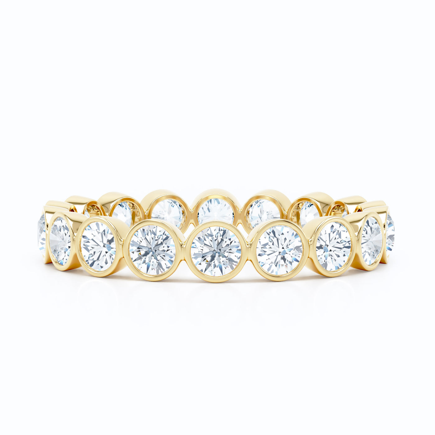 Round Bezel Wedding Band