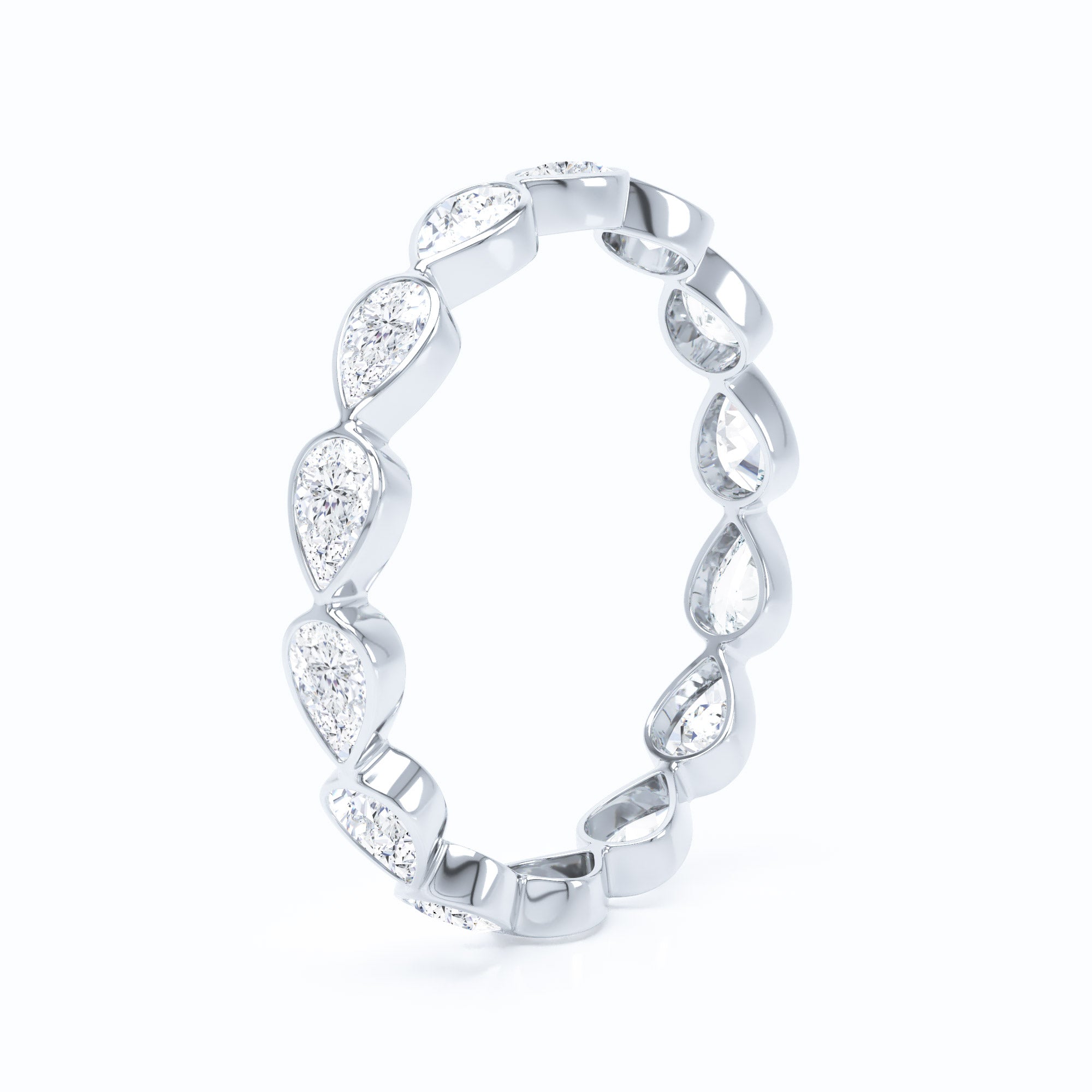 Mini Pear East West Wedding Band