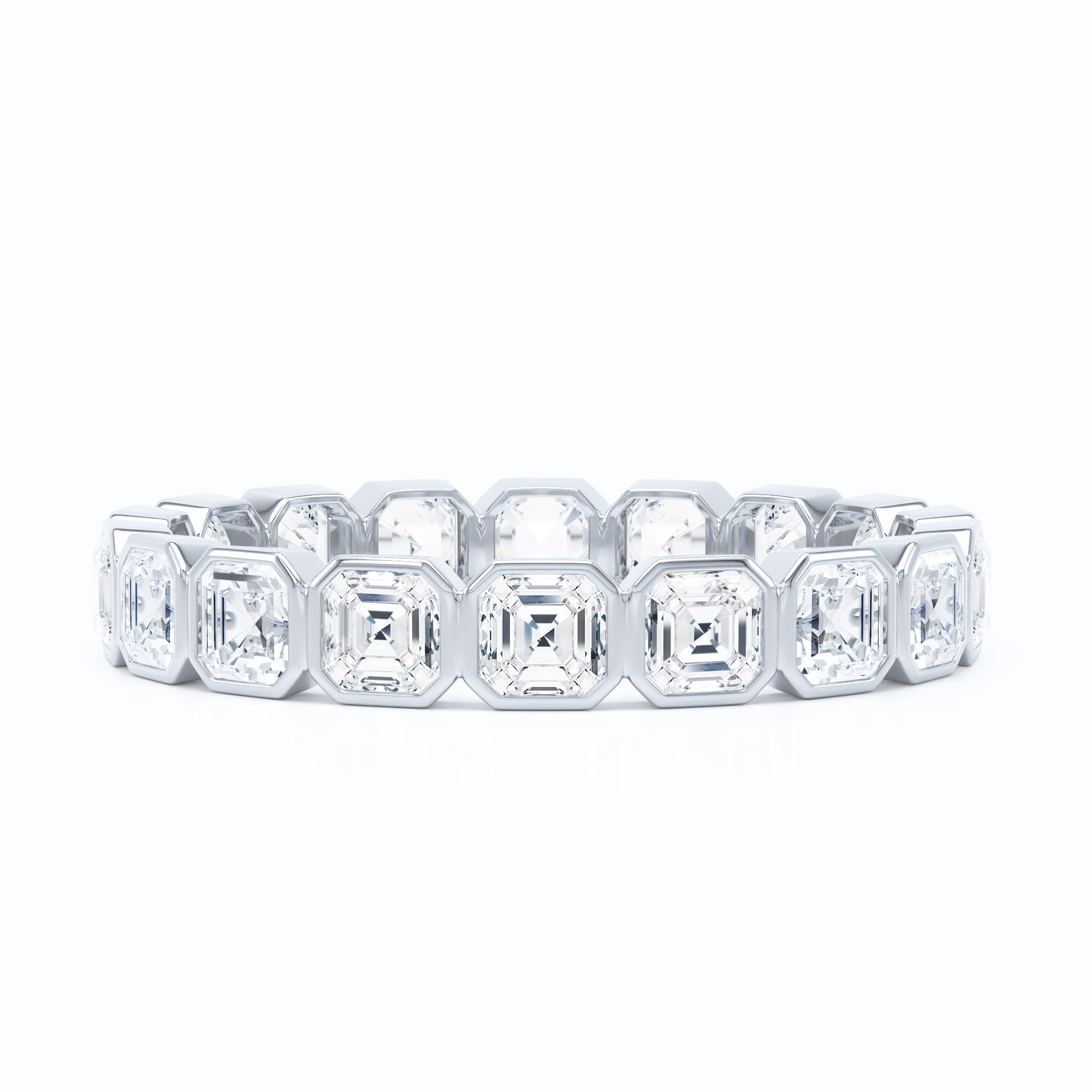 Mini Asscher Bezel Wedding Band