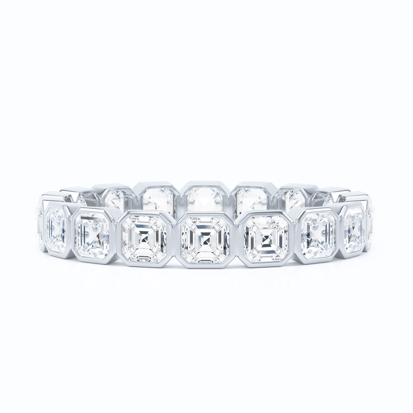 Mini Asscher Bezel Wedding Band