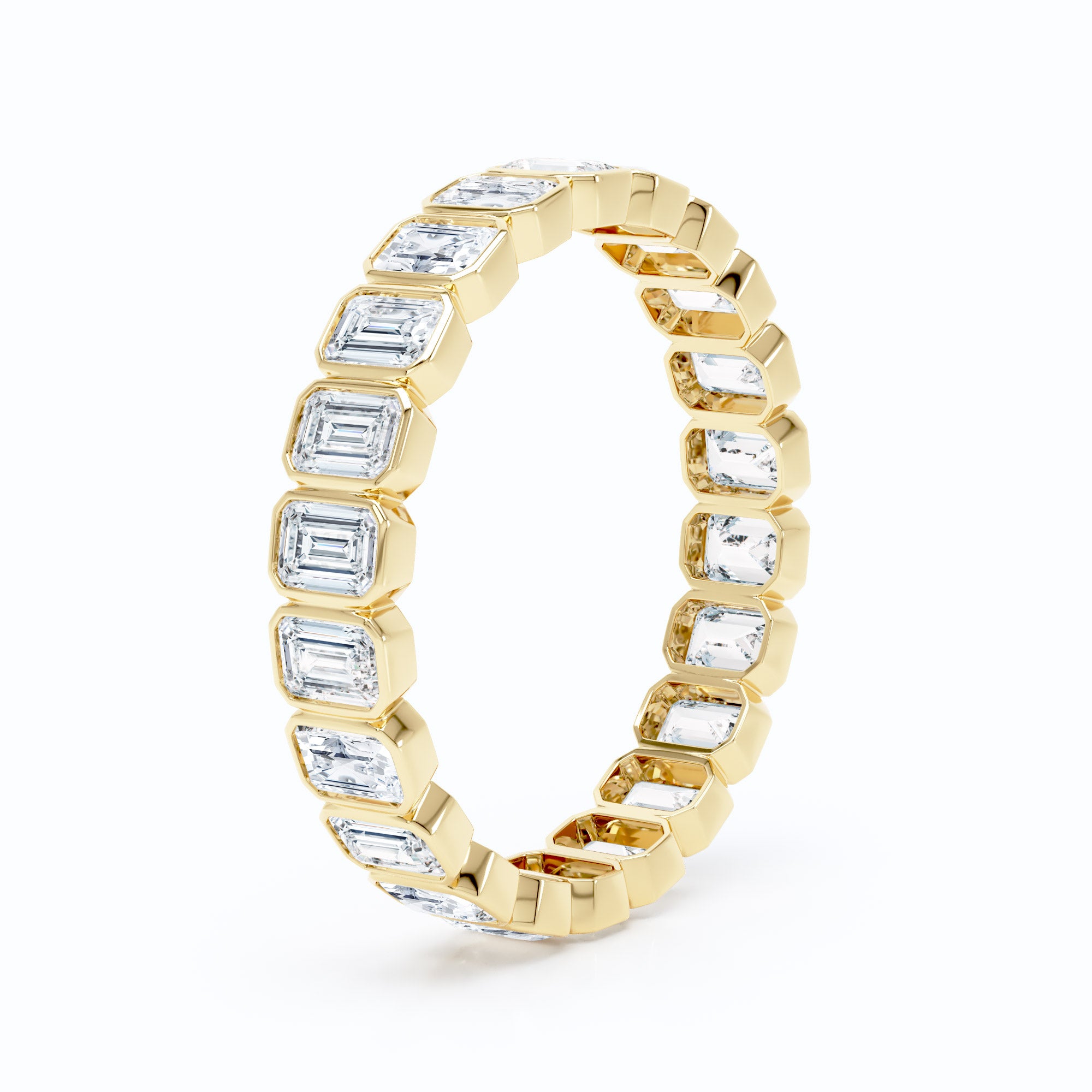 Mini Emerald Bezel Wedding Band