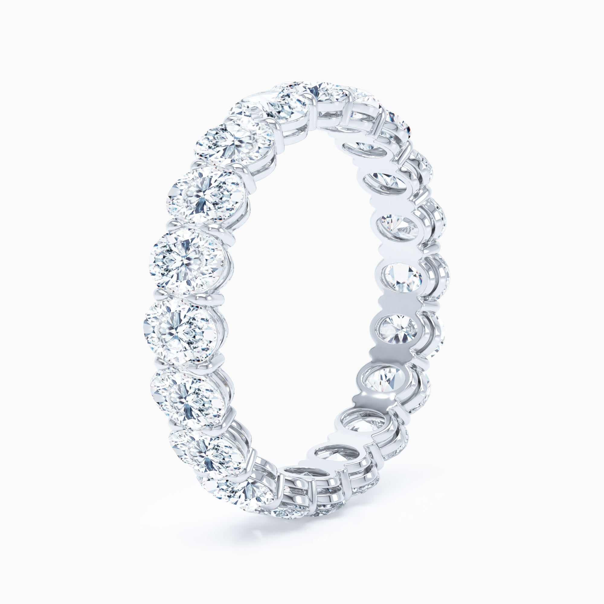 Oval Shared Prong Wedding Band