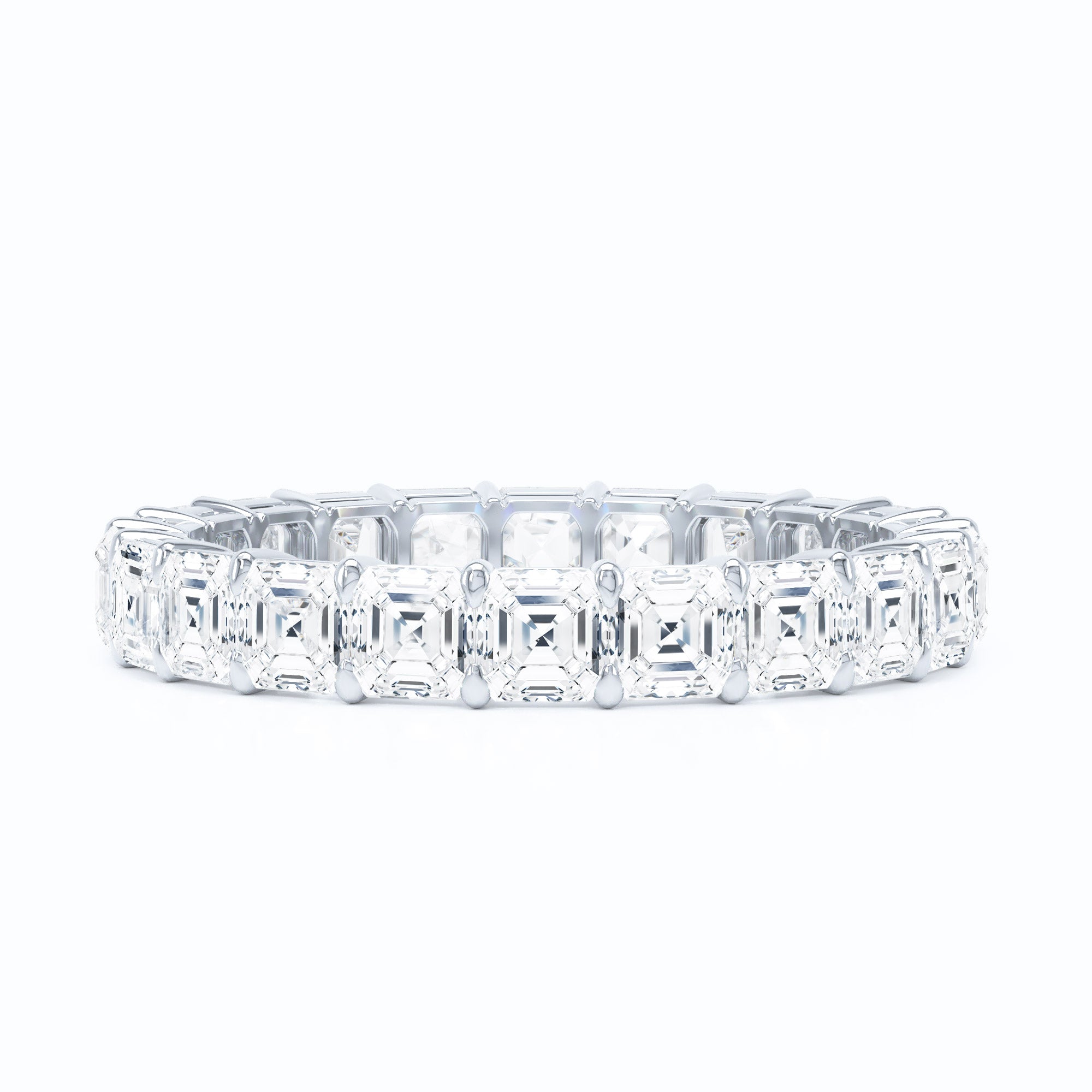 Mini Asscher Shared Prong Wedding Band