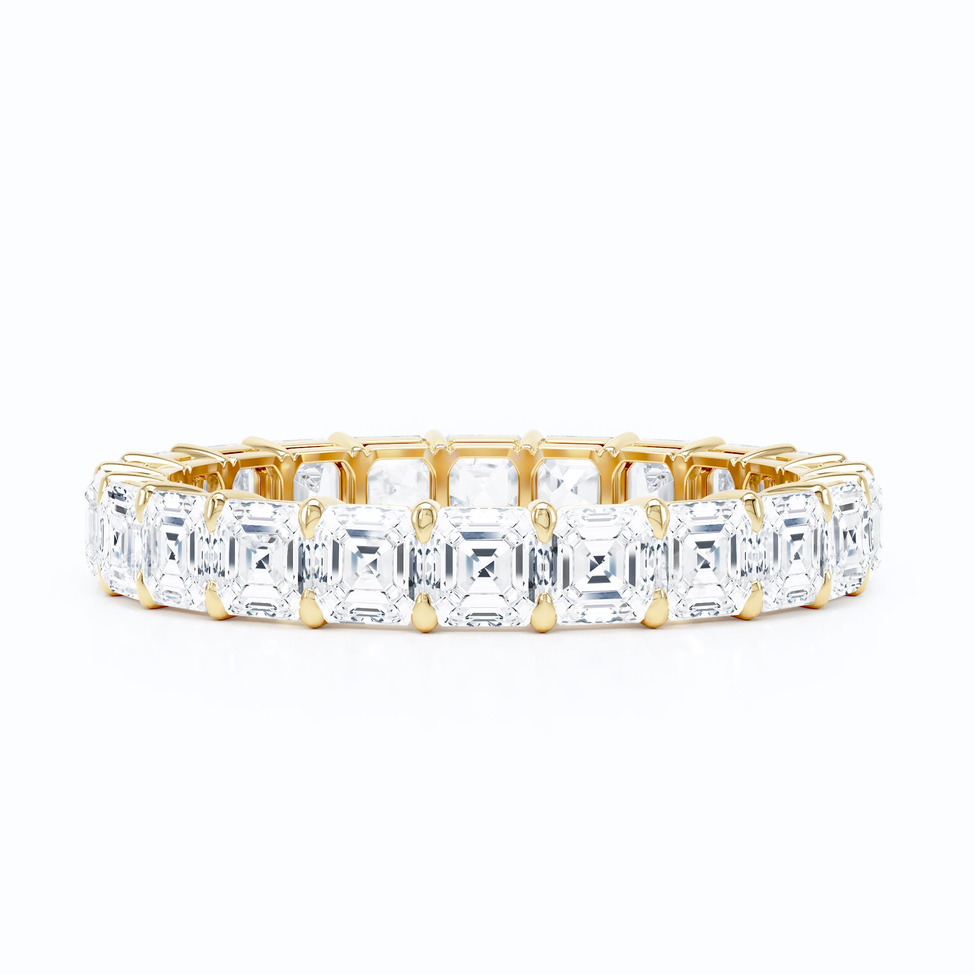 Mini Asscher Shared Prong Wedding Band