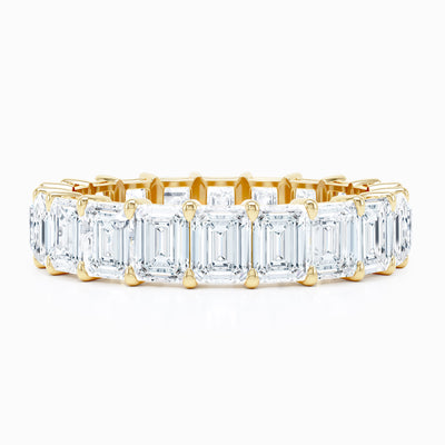 Emerald Cut Shared Prong Wedding Band