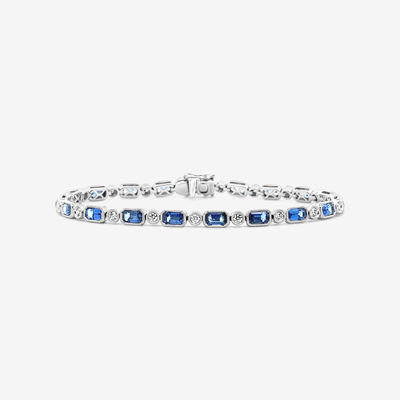 Bezel-Set Sapphire Diamond Bracelet