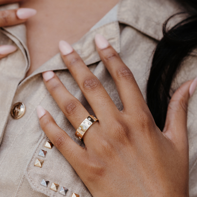 Burnished-Set Diamond Ring