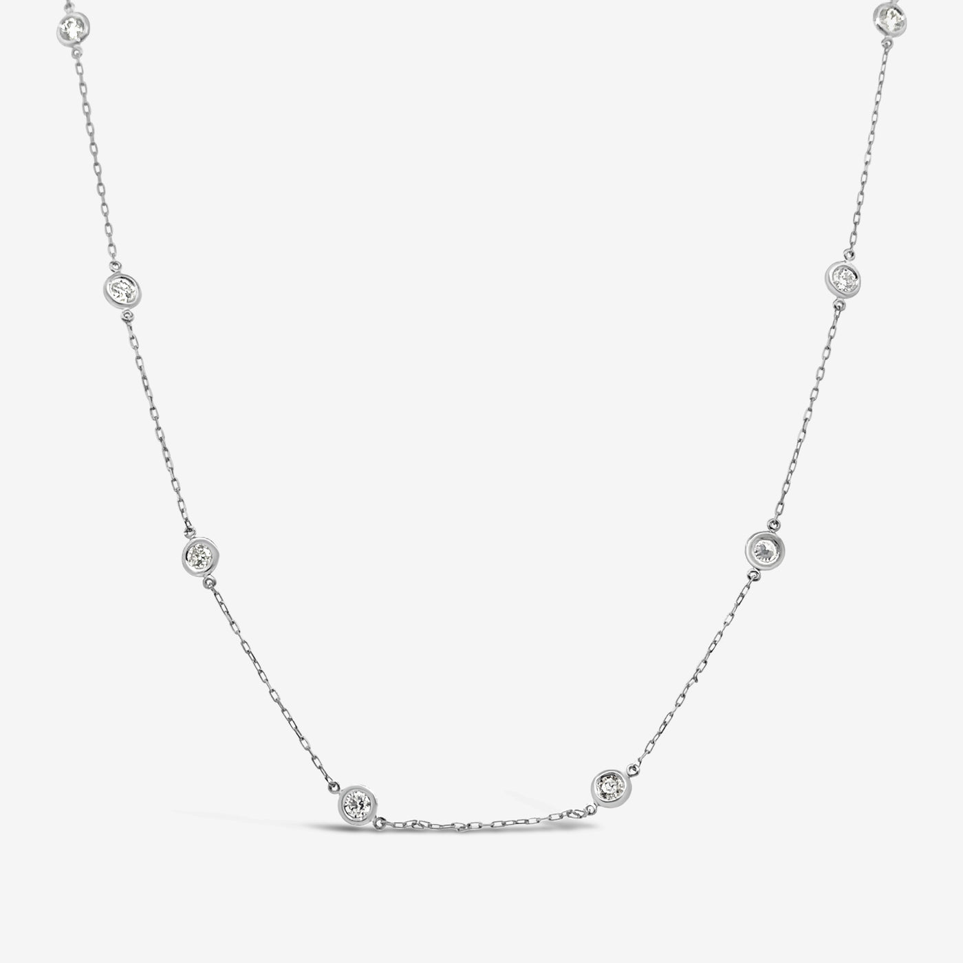 Bezel Set Diamond by the Yard 1.50ct Necklace