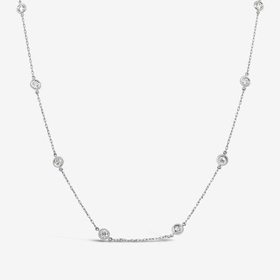 Bezel Set Diamond by the Yard 1.50ct Necklace